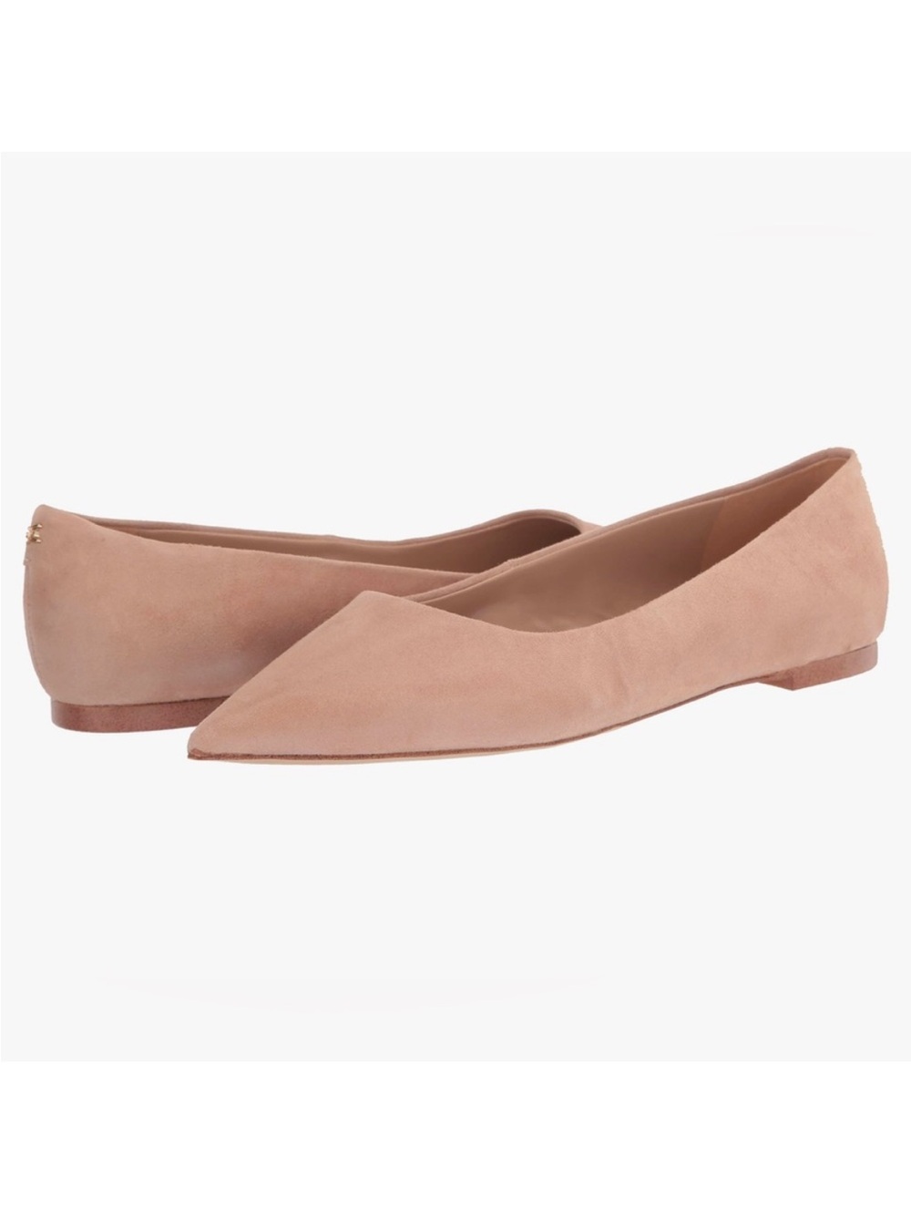 Sam Edelman “Wanda” Pointed Poe Suede Flats in Cappuccino